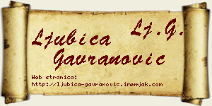 Ljubica Gavranović vizit kartica
